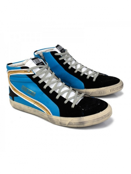 Blue Black Slide Sneakers