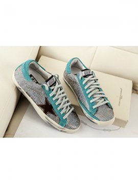 Silver Blue Superstar Sneakers