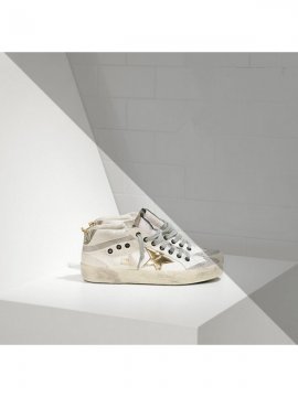 White Gold Mid Star Sneakers