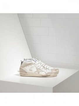 White Khaki Mid Star Sneakers