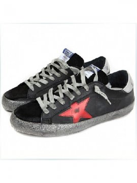 Black Red Superstar Sneakers