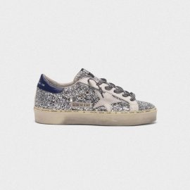 Golden Goose Hi Star Sneakers With Glitter White Star And Leopard Print Laces G35WS945.K7