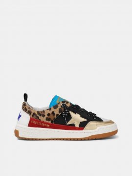 Golden Goose Yeah sneakers in leopard-print with gold star F35WS602.A9
