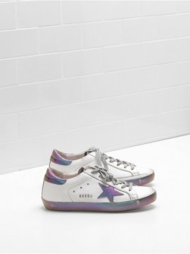 White Purple Superstar Sneakers
