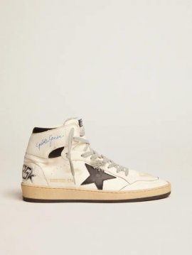 Sky-Star sneakers with signature on the ankle and black leather inserts