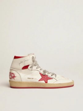 Sky-Star sneakers with signature on the ankle and red leather inserts