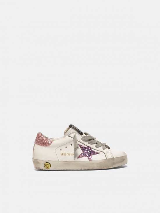 Superstar sneakers with glitter star and heel tab