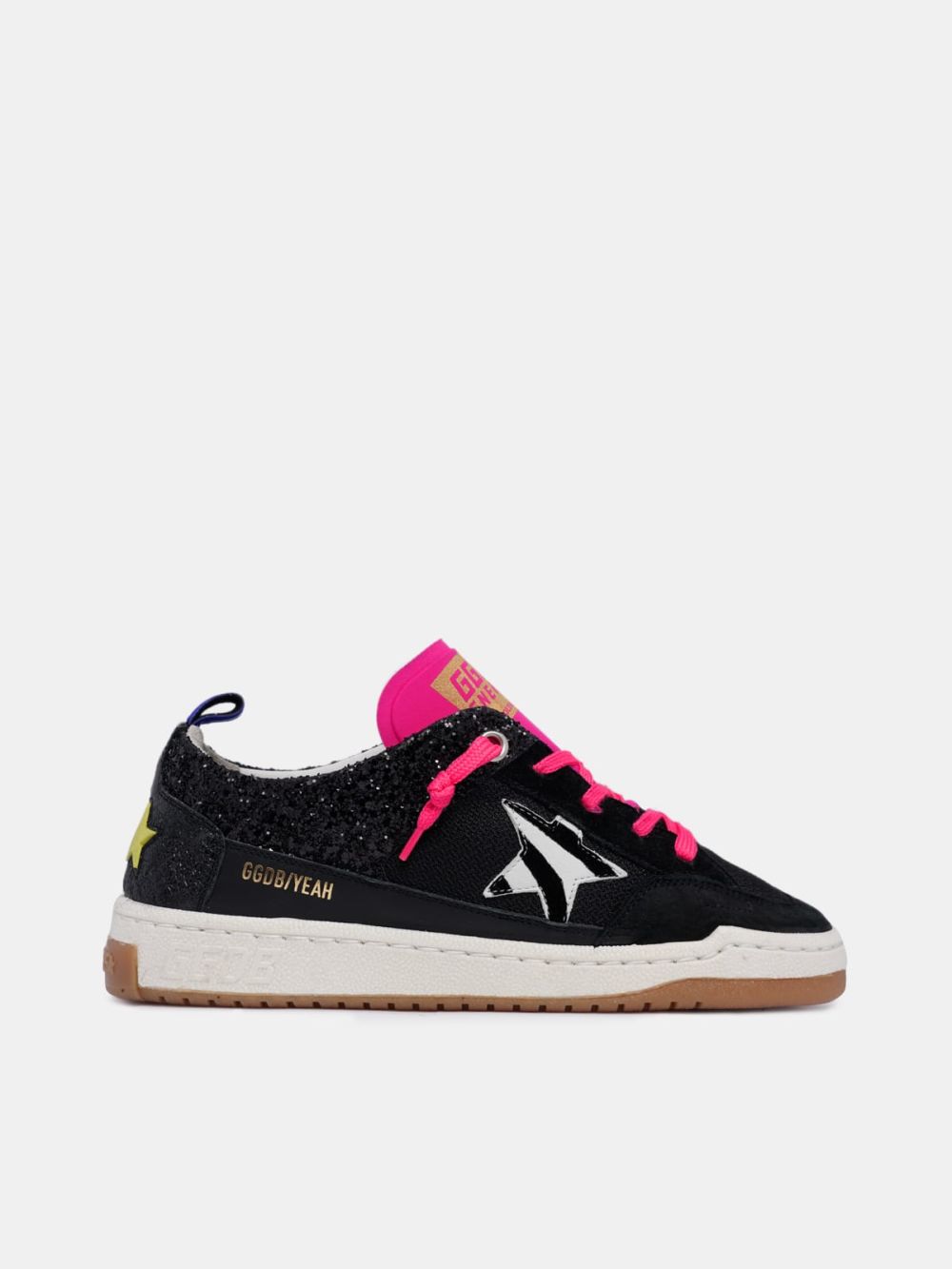 Golden Goose Yeah sneakers with glitter and zebra-print star Black ...