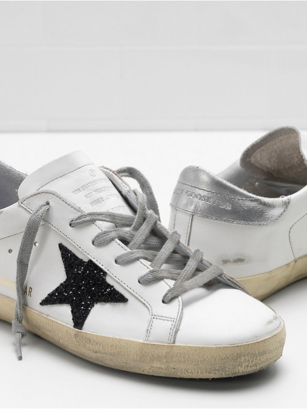 White Glitter Sneakers [G57WS470] - $178.00 : Golden Goose Outlet